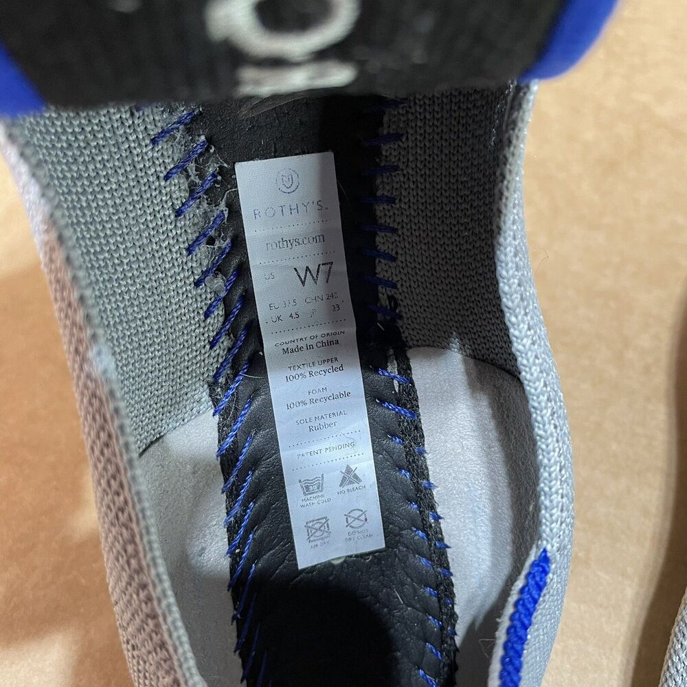 Rothy's The Flat Gray Ballet Flats Round Toe Womens Size 7 Dot Green EUC! - Picture 9 of 9